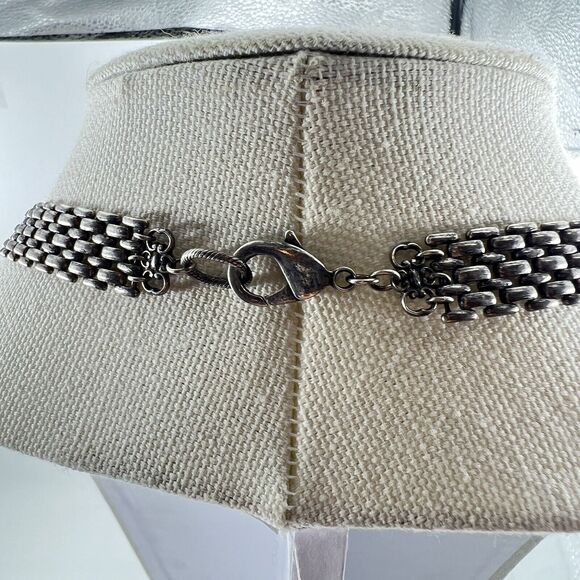 Industrial Metal Multi Strand Necklace Gunmetal Panther Chain & Bar Chain - Picture 6 of 9